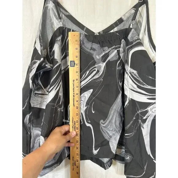 Athleta Tank Top 3X Gray Abstract Print NEW Adjustable Satin Calm Cool Cami - Picture 8 of 9